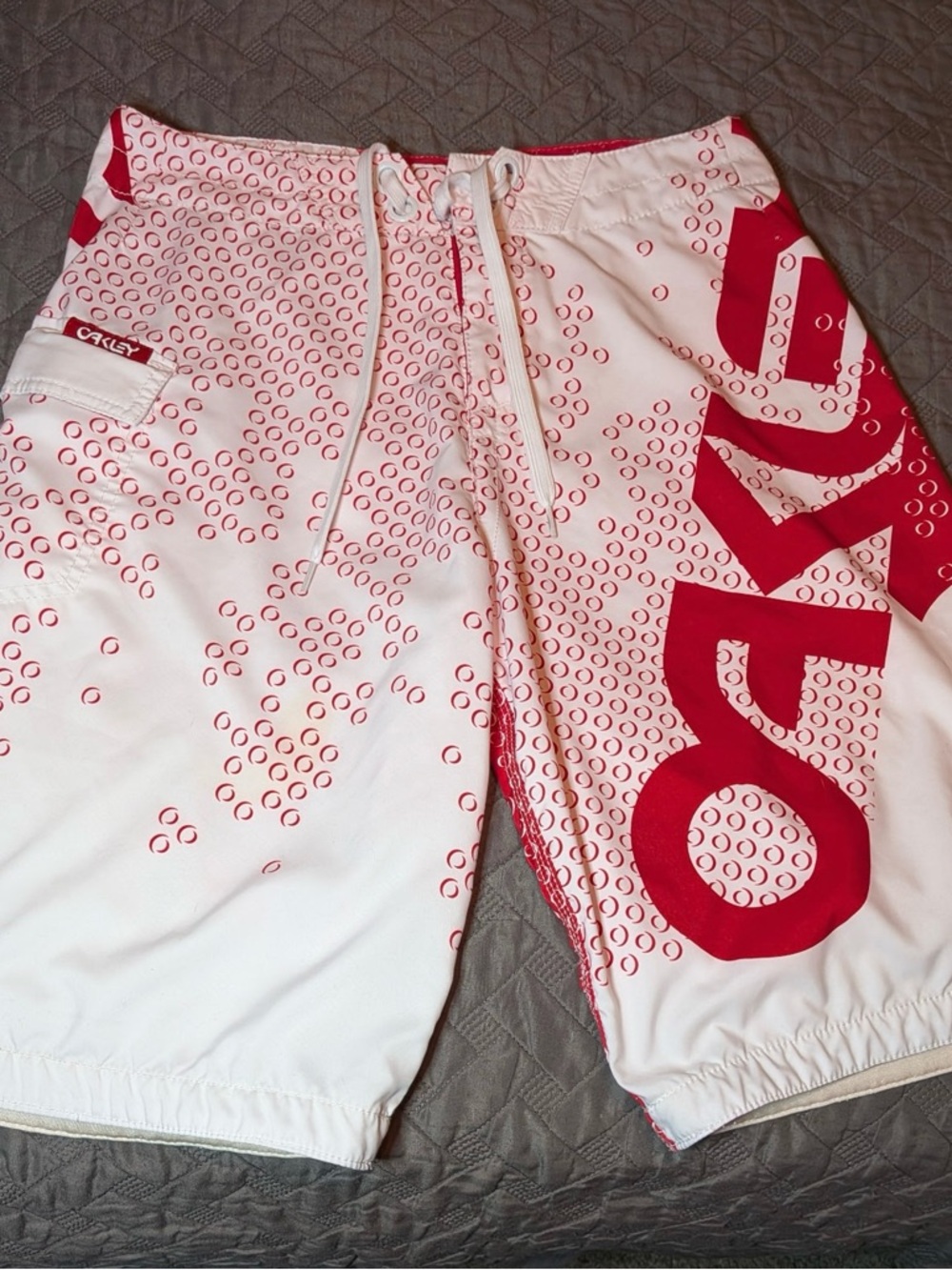 Oakley White & Red Men's Hybrid Board Shorts